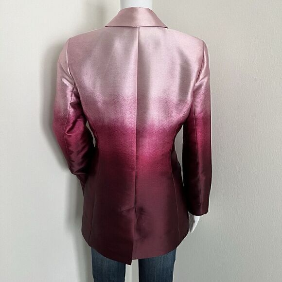 Carlisle Collection Womens Blazer Jacket Size 2 Pink Ombre Single Button Dip Dye - Picture 9 of 9